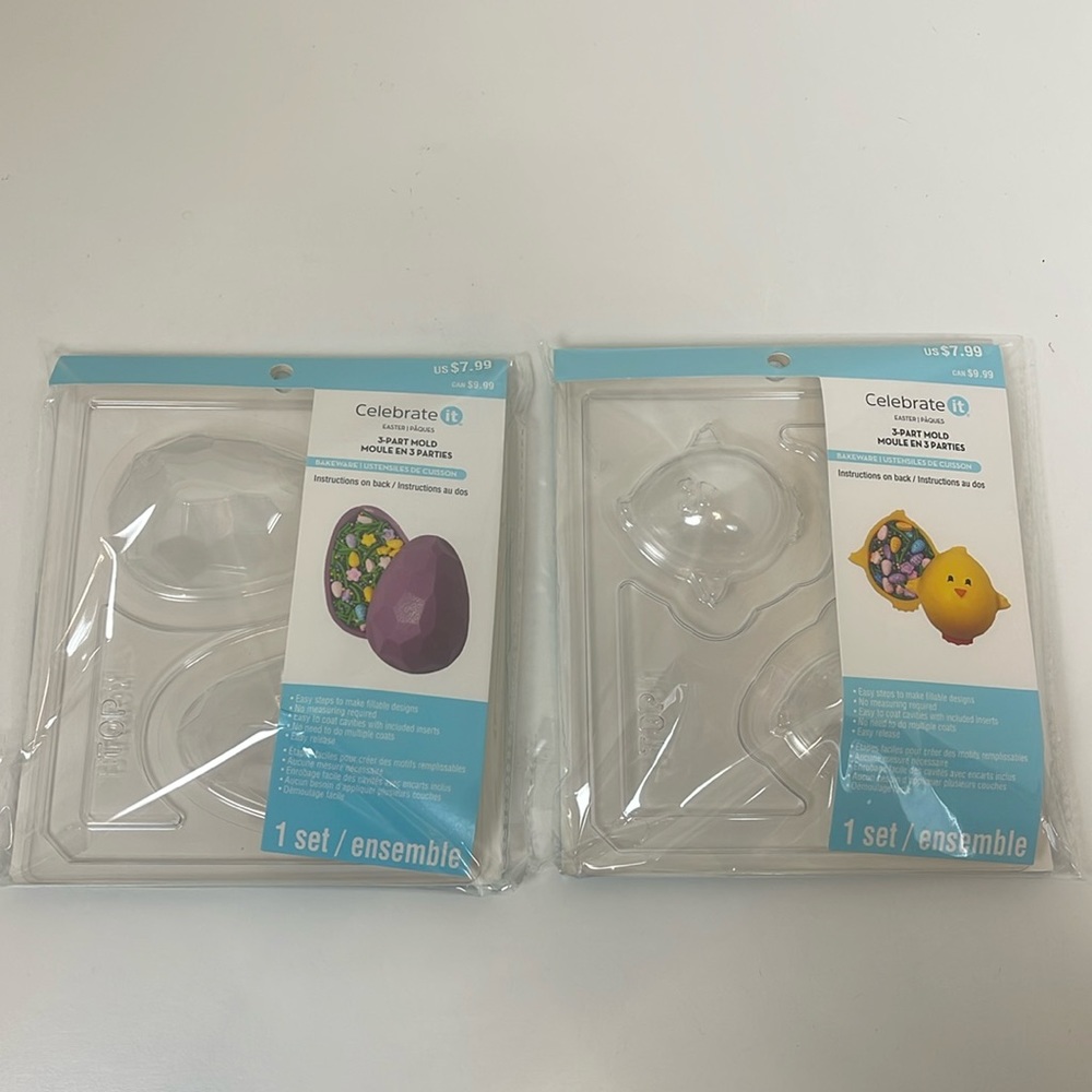 NIP Celebrate It 3-Part Geometric Egg and Chick Chocolate Molds